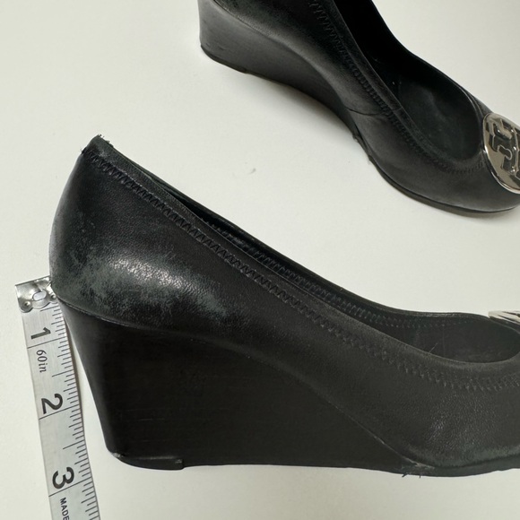 Tory Burch Black Leather Wedge - Picture 8 of 15